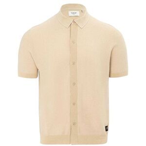 Firetrap Mens Knitted Short-Sleeved Shirt / Beige